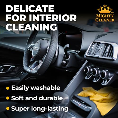 Premium 2pk Mini +1 Free Shammy Cloth for Car Drying - 17”x13” - Super Absorbent Chamois Towel for Car - Scratch-Free, Reusable & Soft Cleaning Towel - color: Pink, Blue, Yellow