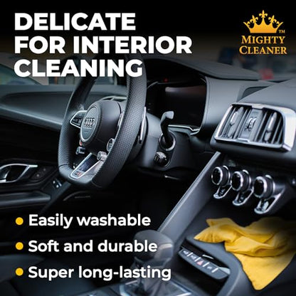 Premium 2pk Mini +1 Free Shammy Cloth for Car Drying - 17”x13” - Super Absorbent Chamois Towel for Car - Scratch-Free, Reusable & Soft Cleaning Towel - color: Pink, Blue, Yellow
