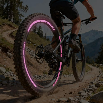 12PCS Reflective Car Wheel Stickers, Night Safety Warning Bicycle Stickers, Anti-Scratch Reflective Rim Decals for Car Motorcycle Cycling Bike (Purple) - color: Purple
