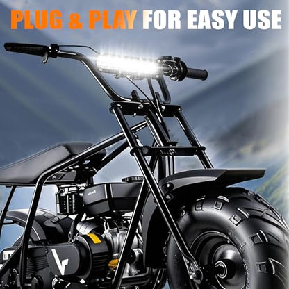 Light Bar for eBike, 7 Inch Motorcycle Dirt Bike LED Headlight 60W 6000lm with 7/8" Handlebars Mounting Clamp Brackets and 12V Wiring Harness Switch, CRF XR TTR KLX MTB Dirtbike Night Riding Light Kit - color: 7 Inch Dirt Bike Light Bar Kit