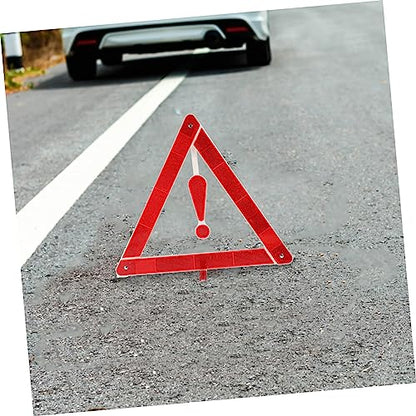 2pcs Reflective Car Warning Triangle Kit Durable Auto Safety Tripod for Roadside Emergencies Compact Design for Easy Storage for Vehicles and Work Trucks