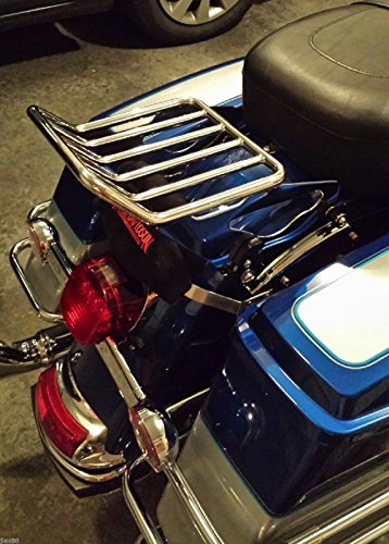 XFMT Motorcycle Detachable Two-Up Luggage Rack for Harley Touring Road King Street Glide Road Glide Electra Glide 2009-Later (Chrome) - color: Curves Luggage Rack-Chrome