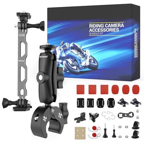 Universal Action Camera Mount Bundle for Motorcycles & Bikes,1/4" Thread Handlebar Clamp & Adhesive Helmet Kit,Compatible with Insta360 X5/X4/X3/X2,GoPro Hero 13/12/11/10/9,DJI Osmo Action etc - style: Basic