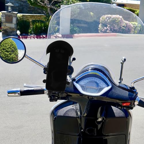Healeved Motorcycle Phone Holder with Anti-Vibration Shock Absorber, Detachable Bike Handlebar Mount for Navigation and Camera Use, Secure Cellphone Bracket for Motorbike Riders
