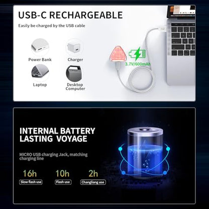 Motorcycle LED Strobe Lights with Remote Control USB Rechargeable 7 Colors Mini Flashing Light Modification Hazard Warning Lights for Outdoor Truck Car Electric Bike