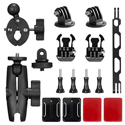 AKASO Action Camera Motorcycle Kit Compatible EK7000/EK7000 Pro/Brave 4/Brave 4 pro/Brave 7 LE/Brave 7/Brave 8/V50X/V50 Pro/V50 Elite/GoPro Hero 12 11 10 9 8/DJI/Apexcam Action Camera - style: Motorcycle Kit