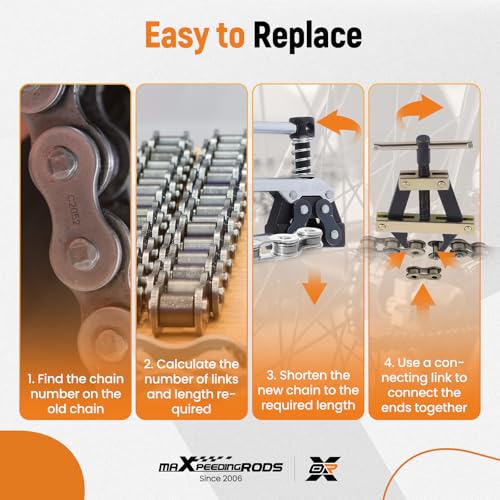 maXpeedingrods Roller Chain Tools Kit for #60#80#100 Roller Chain, with Roller Chain Connecting Holder Puller & Chain Detacher Breaker Cutter Repair Tool for Motorcycle Bicycle Go Kart ATV Chains