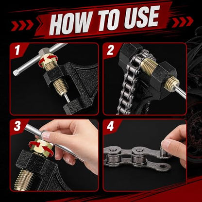 Motorcycle Chain Breaker Tool,Non-slip Motorcycle Chain Link Removal Tool for #420 428 520 525 528 530,Professional Motorcycles Chains Link Tools for Scooter Dirt Bike