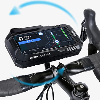 WILD MAN 360° Rotation Quick Release Bike Phone Holder Type Bike Handlebar Bag with Touch Screen for Motorcycle Road Bike MTB Mountain Bicycle Cycling (Black,FK1)