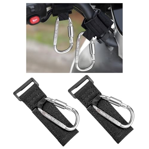 KVAEY 2 Pack Multipurpose Hook for Hanging Helmet, Goggle, Headsets, Durable Carabiners, Roll Bar Accessory Hook Hanger (Silver) - color: Silver