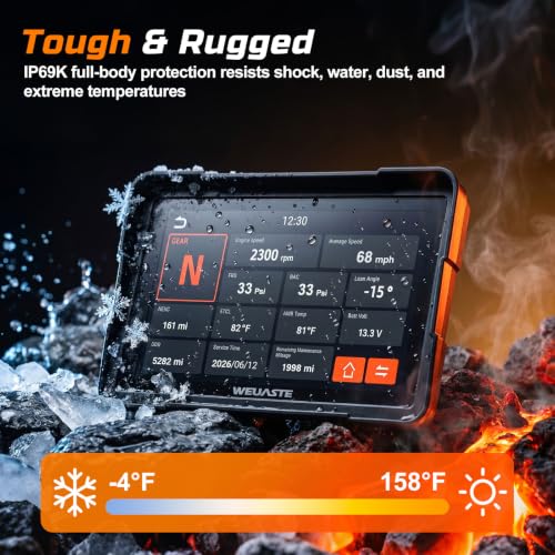 7" Motorcycle CarPlay Fit for BMW with Wonder Wheel Control, Android Auto/iOS, GPS Navigation System, IP69K Waterproof Touchscreen, 1200Nit, Plug-and-Play, Bluetooth, Light Sensor, TPMS, Siri
