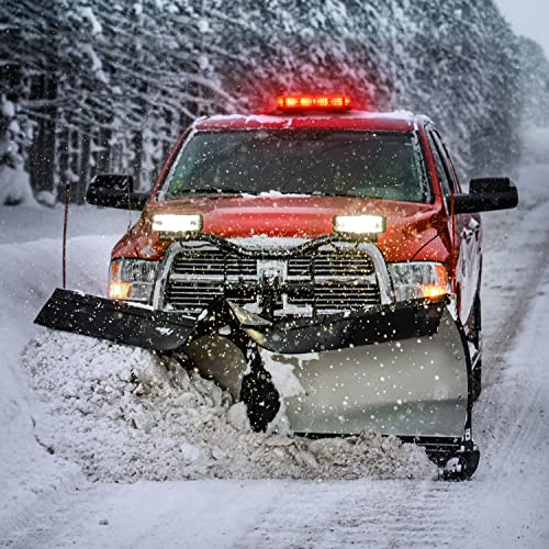 Nilight 12 Inch Roof Top Strobe Lights 48LED Hazard Light Emergency Safety Warning LED Flashing Bar Magnetic Mount 12V 24V Cars Trucks Tractors Snow Plows Construction Vehicles - color: Red