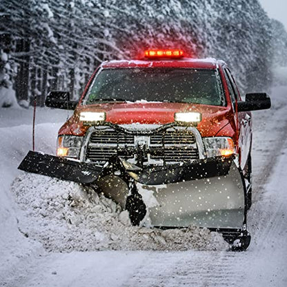 Nilight 12 Inch Roof Top Strobe Lights 48LED Hazard Light Emergency Safety Warning LED Flashing Bar Magnetic Mount 12V 24V Cars Trucks Tractors Snow Plows Construction Vehicles - color: Red