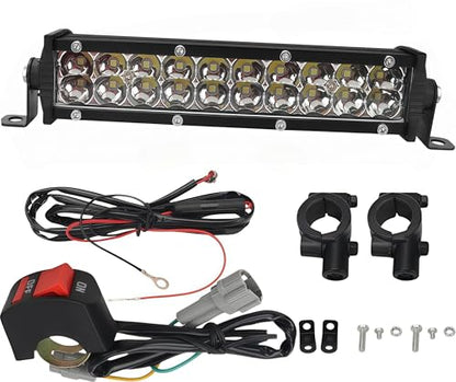 Motorcycle Headlight Kit, LED High Beam Light Bar, 60W, 4200LM | for CRF110 KLX140 TTR110 RM85 YZF450 XR RM KX, Dirt Bike Pit Bike