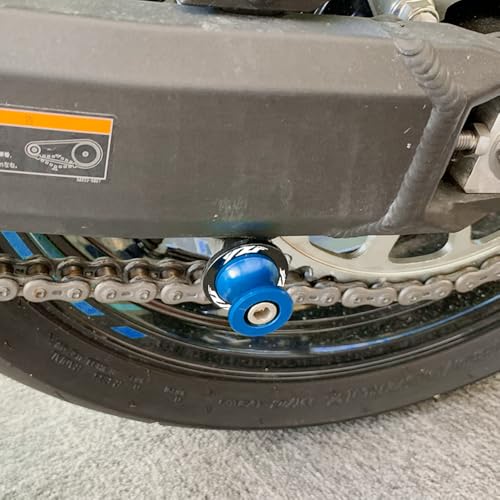 MOWOK Fit For Yamaha YZF R1 R3 R6 R7 R9 R15 R25 R125 YZF600R YZFR3 YZFR9 YZFR1 YZFR6 Accessories M6 Motorcycle Swingarm Spools Sliders Swing Arm Stand Screws (Blue) - color: Blue