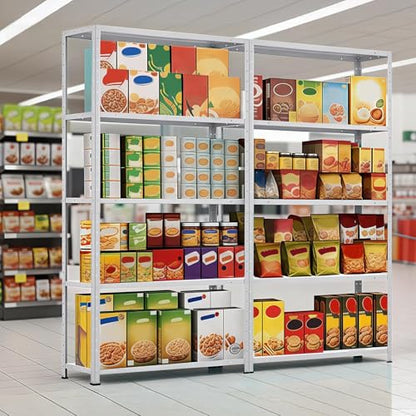 2500 LBS Capacity Heavy Duty Steel Shelving Unit, 5-Tier Garage Storage Shelves for Pantry, Basement, Kitchen, Laundry, Bathroom - Adjustable Metal Rack, 36 x 12 x 68 Inches - size: 68"D x 35.4"W x 12"H-Silver