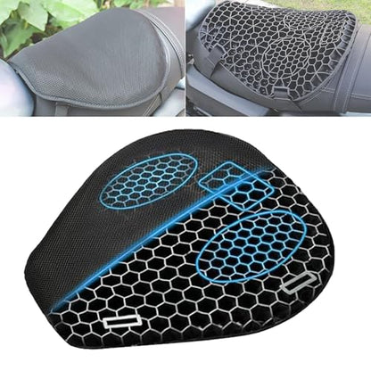 Motorcycle Gel Seat Cushion for Honda Goldwing GL1800 Goldwing GL 1800, Shock-Absorbing & Non-Slip Comfort Seat Pad for Long Rides, Breathable 3D Honeycomb Ventilation