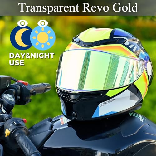 Compatible With K6S Visor K6 Face Shield Replacement Tinted Visor Helmet Accessories (Transparent Revo Gold) - color: Transparent Revo Gold