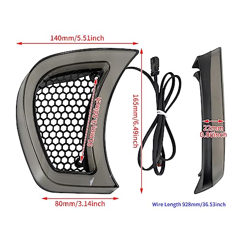 Motorcycle Headlight Vent Accent Turn Signal LED Indicator Side Lights For Harley Road Glide FLTRX 2015-2023 (Smoke Lens) - color: Smoke Lens
