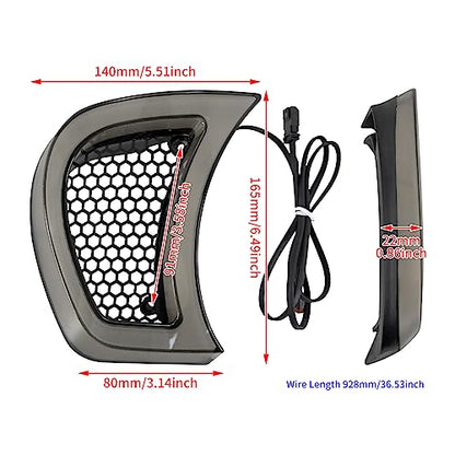 Motorcycle Headlight Vent Accent Turn Signal LED Indicator Side Lights For Harley Road Glide FLTRX 2015-2023 (Smoke Lens) - color: Smoke Lens