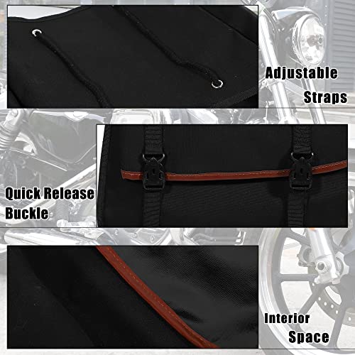 X AUTOHAUX 1Pair Motorcycle Saddlebag Side Tool Bags Cycling Motorcycle Luggage Bag Quick Release Buckle Waterproof Canvas Black 35.83''x15.35'' Travel Bag
