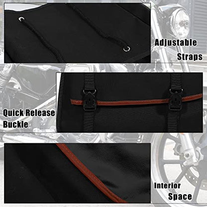 X AUTOHAUX 1Pair Motorcycle Saddlebag Side Tool Bags Cycling Motorcycle Luggage Bag Quick Release Buckle Waterproof Canvas Black 35.83''x15.35'' Travel Bag