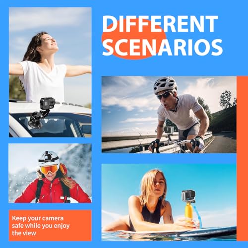 HONGDAK 70in1 Upgrade Action Camera Accessories Kit Compatible with GoPro Hero 13 12 11 10 9 8 7 6 5 4 Max 11 mini Insta360 X5 X4 X3 GO3 DJI Osmo Action 6 5Pro 4 3 AKASO Sony Sports DV - color: 70 in 1