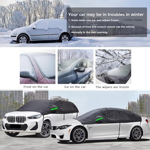 generic Half car Cover Compatible with Fisker Latigo CS V8 2005,dust-Proof,Waterproof,Snow-Proof,Windproof(Black) - size: Compatible with Latigo CS V8 2005