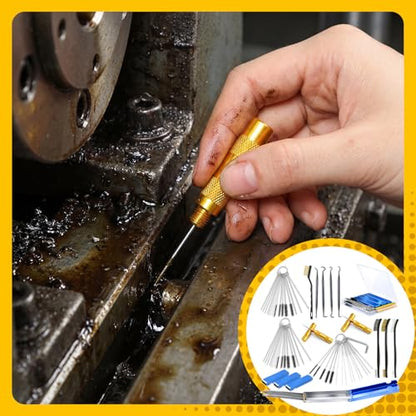 Carburetor Cleaner Kit, Torch Tip Cleaner Set with Brush Needles Nylon Brushes Hexagonal Wrench Scraper and Cleaning Hooks Aluminum Case for Motorcycle ATV(17,Storage Box) - style: Storage Box