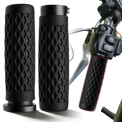 1" Silicone Handlebar Grips for Harley 2002-2017 V-Rod, 1996-Up Sportster XL, 1996-2007 Touring, 2008-2013 XR, 1996-2017 Dyna,1995-2015 Softail, Black