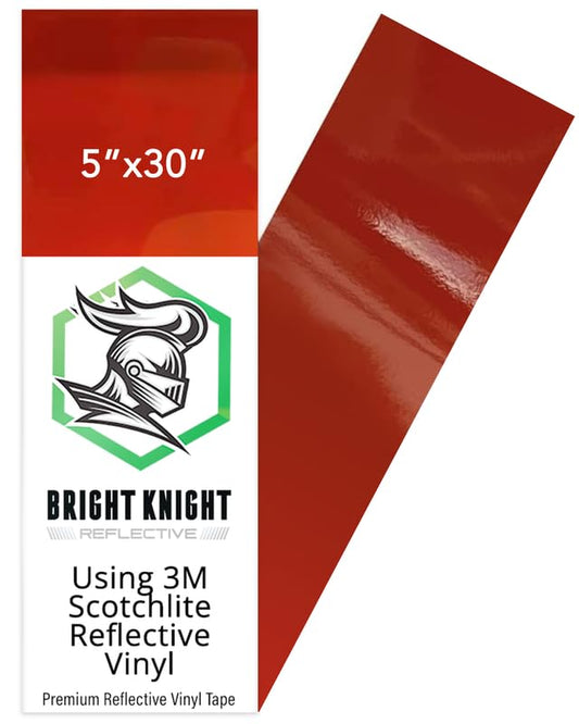 Bright Knight Decals Red Reflective Vinyl Motorcycle Helmet Reflective Stickers 5x30, Made with 3M Reflective Tape Vinyl for Trailers, Cars, Bikes, Rims, Waterproof Red Reflective Tape - color: Red, size: 5x30