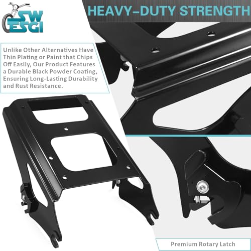 Detachable Two Up Tour Trunk Mounting 09-13 2-Up Tour Trunk Mounting Rack Compatible Harley Davidson Touring Street Glide Road King Road Glide Electra Glide (2009-2013 Rack Black) - color: 2009-2013 Rack Black