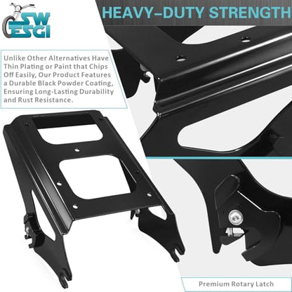 Detachable Two Up Tour Trunk Mounting 09-13 2-Up Tour Trunk Mounting Rack Compatible Harley Davidson Touring Street Glide Road King Road Glide Electra Glide (2009-2013 Rack Black) - color: 2009-2013 Rack Black
