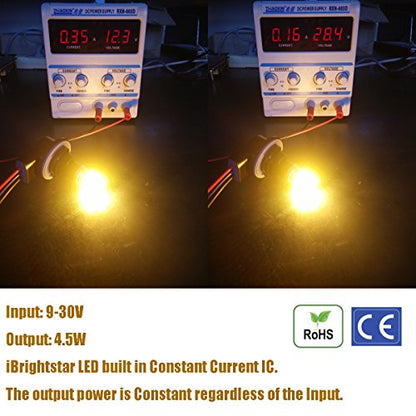 iBrightstar 9-30V Extremely Bright 1157 2057 2357 7528 BAY15D LED Bulbs Replacement for Turn Signal Lights, Amber Yellow - color: Amber Yellow, style: 1157