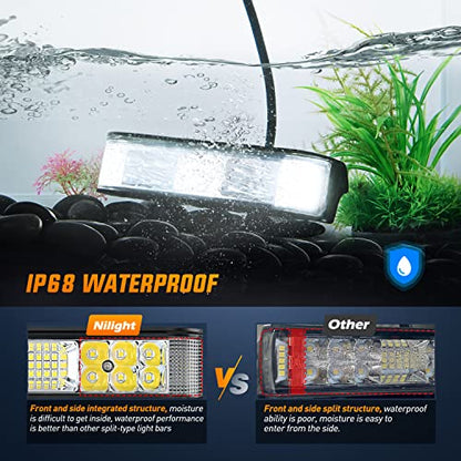 Nilight Side Shooter LED Light Bar / Pods 2PCS 6.5 Inch 60W Flood Spot Beam Combo Fog / Driving Light Work Light for Truck ATV UTV Boat, 2 Years Warranty - color: 2Pcs Side Shooter Lights