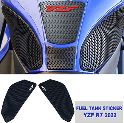 Motorcycle Gas Tank Protectors for YZFR7 R7 2022, Non-Slip Fuel Tank Sticker, Waterproof Fuel Tank Side Traction Pad for YZFR7 R7 2022