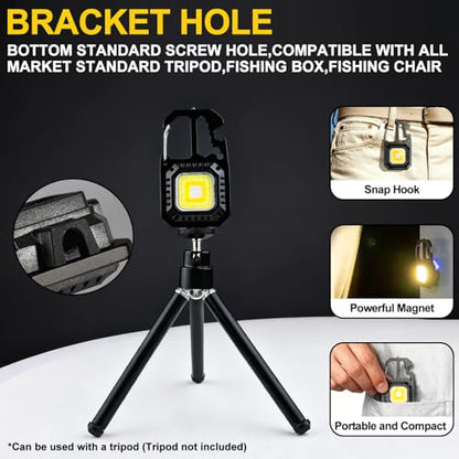 MAKDAK Cob Keychain Work Light - 2PC EDC Keychain Flashlight Rechargeable, Super Bright Flashlight for Car Repair, Emergency(Black) - color: Black*2PC