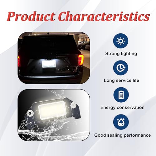 1PC LED License Plate Lights, 18-SMD 6000K White Rear Bumper Tag Lamps Assembly Compatible with D0dge Charger Challenger Avenger Magnum Dart, 4805846AA