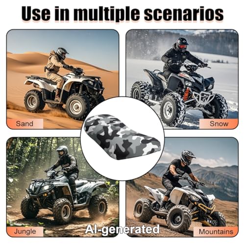 SEANATIVE Black Camo ATV Seat Cover Waterproof Non-Slip Universal Four Wheeler Seat Cover Motorcycle Passenger Seat Cushion Breathable Padded Protector - color: Black Camo