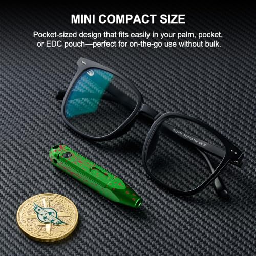 OKNIFE Otacle D1 6061 Aluminum EDC Multi-Bit Pocket Screwdriver, 8 in 1 Magnetic Mini Screwdriver Repair Multitool for Computer Eyeglasses Daily Home Improvement D1 (Zombie Green) - color: Zombie Green