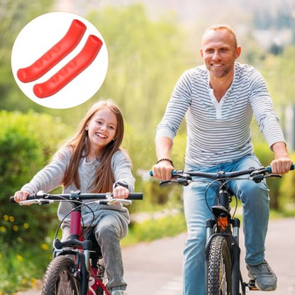 HARFINGTON 1 Pair Bike Brake Lever Cover Silicone Anti-Slip Red | Brake Lever Grip Protector Handle Protection Covers Sleeve for Mountain Road Bike Cycling - color: Red