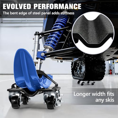 KEDSUM Heavy Duty Snowmobile Dolly Up to 1700LBS, Carbon Steel Snowmobile Moving Dolly Set with Upgraded Widen Casters, 2.5" Swivel Wheels with Brakes, Straps with Buckle Firmly Attaching on Skis - size: Standard Wheels