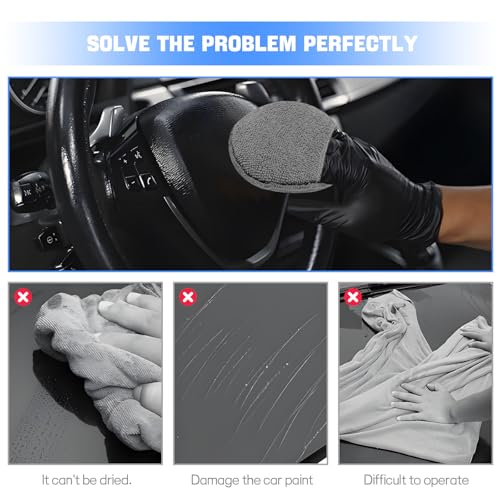 Hovom 6PCS Microfiber Wax Applicator, 5" Round Applicator Pads, Soft Automotive Waxing Foam Pads, Buffing Pads for Car Cleaning, Polishing and Detailing, Reusable Car Wash Sponge (Dark Gray) - color: Dark Gray