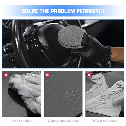 Hovom 6PCS Microfiber Wax Applicator, 5" Round Applicator Pads, Soft Automotive Waxing Foam Pads, Buffing Pads for Car Cleaning, Polishing and Detailing, Reusable Car Wash Sponge (Dark Gray) - color: Dark Gray