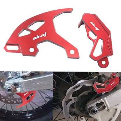 Motorcycle Parts CNC Aluminum Brake Disc Caliper Guard Cover Protector for CRF450R 2002-2025 CRF250R 2004-2025 CRF450X 2005-2017 CRF250X 2004-2017 CRF450RX 2017-2025 Dirt Pit Bike - size: Caliper Guard + Brake Disc Guard