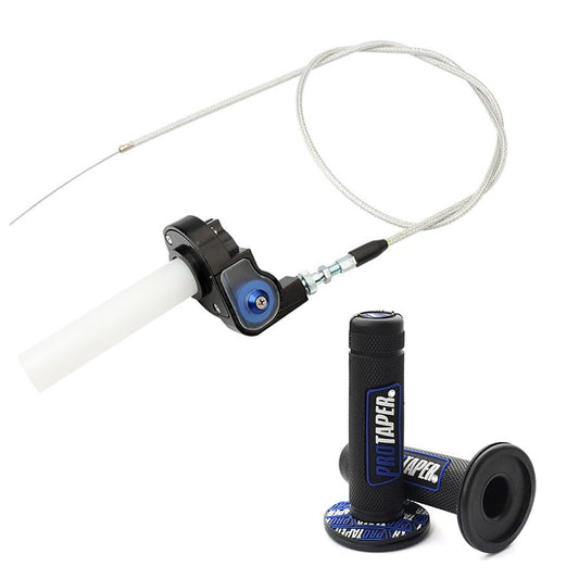0769FUWU Universal 22mm 7/8" Twist Throttle Handle Grip + Cable for Cross-Country Motorcycle 250 Dirt Pit Motor Bike Motorcycle CRF70 TTR KLX110 SSR Thumpstar YCF（Bule） - color: Blue