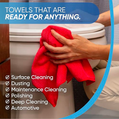Microfiber Cleaning Cloth - 12 Pack | Better Quality All Purpose Towels | Great for Home, Clean, Dust, Polish | Soft, Absorbent, Durable | Wash 100s of Times | Black Gray Blue - color: Black, Gray, Blue