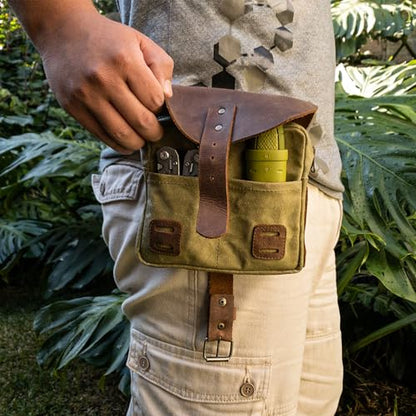 Hide & Drink, Survival Camping Pouch, Belt Loop, Rustic and Handy Tool Bag, Weather Resistant Outdoor Accessories, Traveling Essentials, Waxed Canvas, Handmade - color: Waxed Canvas
