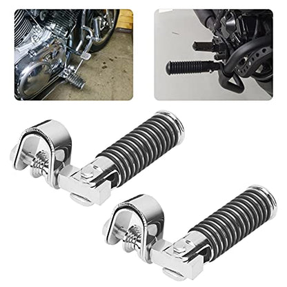 Universal Stainless Steel Motorcycle Foot Pegs Replacement for 1 Inch Engine Guards Foot Rests Mounting on Tubing