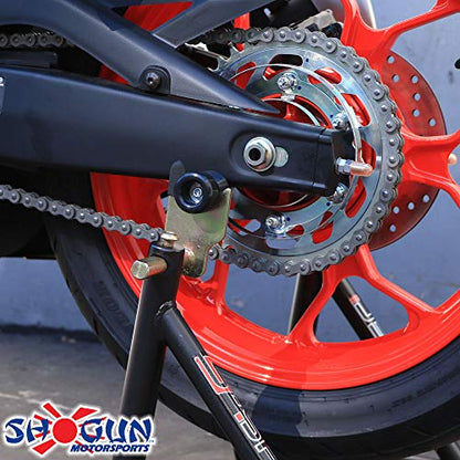 Shogun USA Made Yam 6mm YZF-R3 R3 2015-2026 MT-03 2020-2026 YZF-R6S 2006-2009 YZF-R6 R6 1999-2016 FZ1 2006-2015 YZF-R1 1998-2014 Most Aprilia Swingarm Spools - Sliders - Black - 701-0609